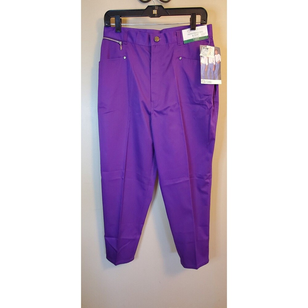 VTG Gitano Purple High Waist Tapered Pants Sz 16 Short NWT 90s Retro Y2K Costume